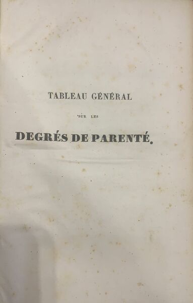 Tableau général sur les degrés de parenté et sur l'ordre …