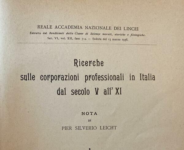 Ricerche sulle corporazioni professionali in Italia dal secolo V al …