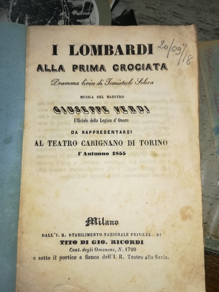 I Lombardi alla prima crociata. Dramma lirico. Musica di Giuseppe …