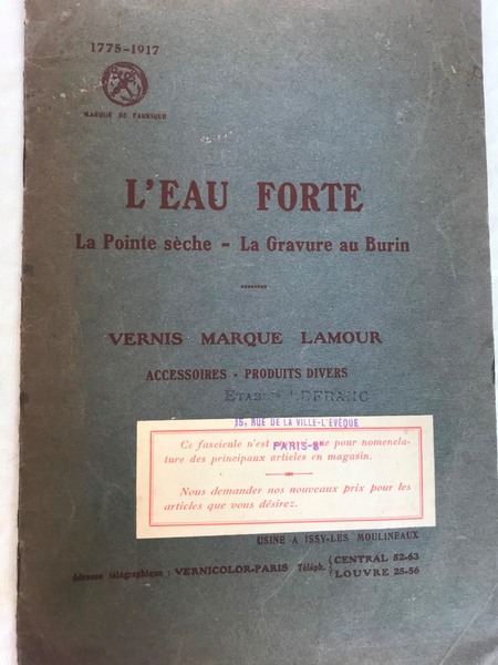 L'EAU FORTE : La Pointe sche - La Gravure au …