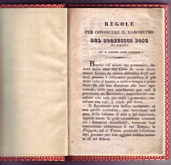 REGOLE PER CONOSCERE IL BAROMETRO DEL PROFESSOR BOSC di Parigi …