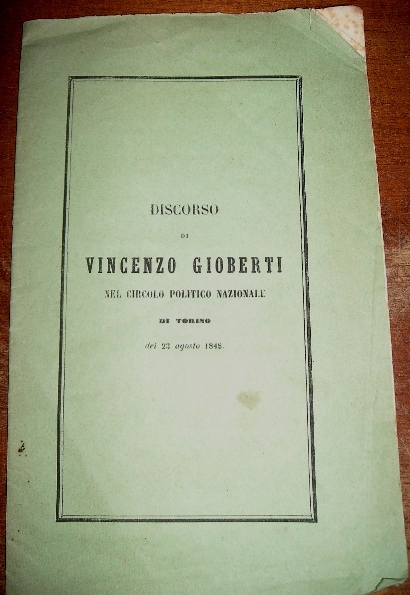 DISCORSO DI VINCENZO GIOBERTI nella Tornata del Circolo Politico Nazionale …