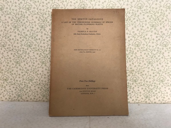 The Merton Catalogue. A LIST OF CHROMOSOME NUMERALS OF SPECIES …