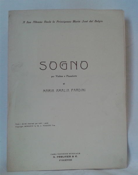 SOGNO per Violino e Pianoforte. A Sua Altezza Reale la …