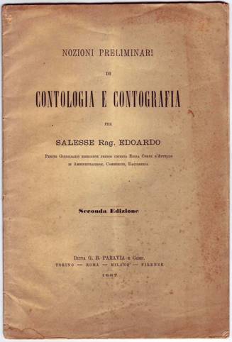 NOZIONI PRELIMINARI DI CONTOLOGIA E CONTOGRAFIA