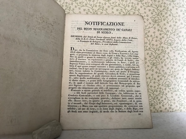 NOTIFICAZIONE PEL BUON REGOLAMENTO DE' CANALI DI SCOLO.