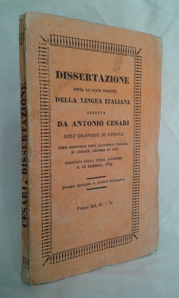 DISSERTAZIONE SOPRA LO STATO PRESENTE DELLA LINGUA ITALIANA