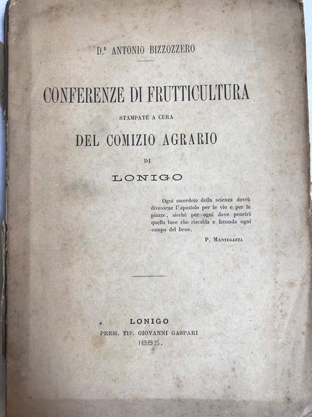 CONFERENZE DI FRUTTICULTURA stampate a cura del Comizio Agrario di …