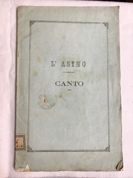 L' ASINO. Canto.