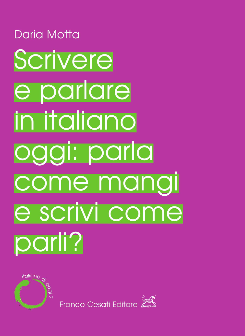 Scrivere e parlare in italiano oggi: parla come mangi e …