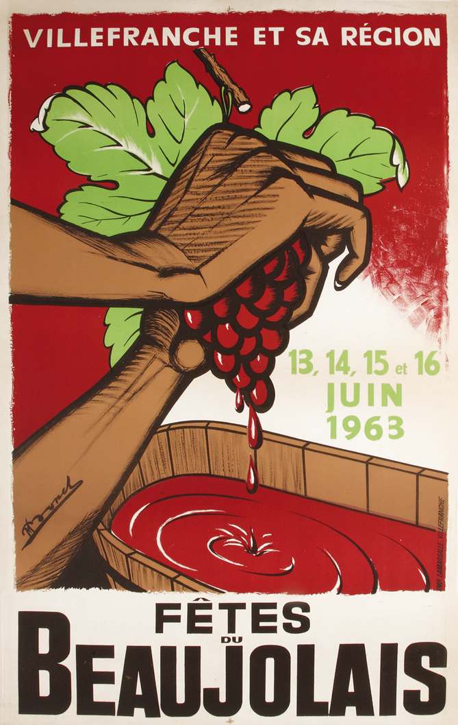 Affiche originale - Fête du Beaujolais.