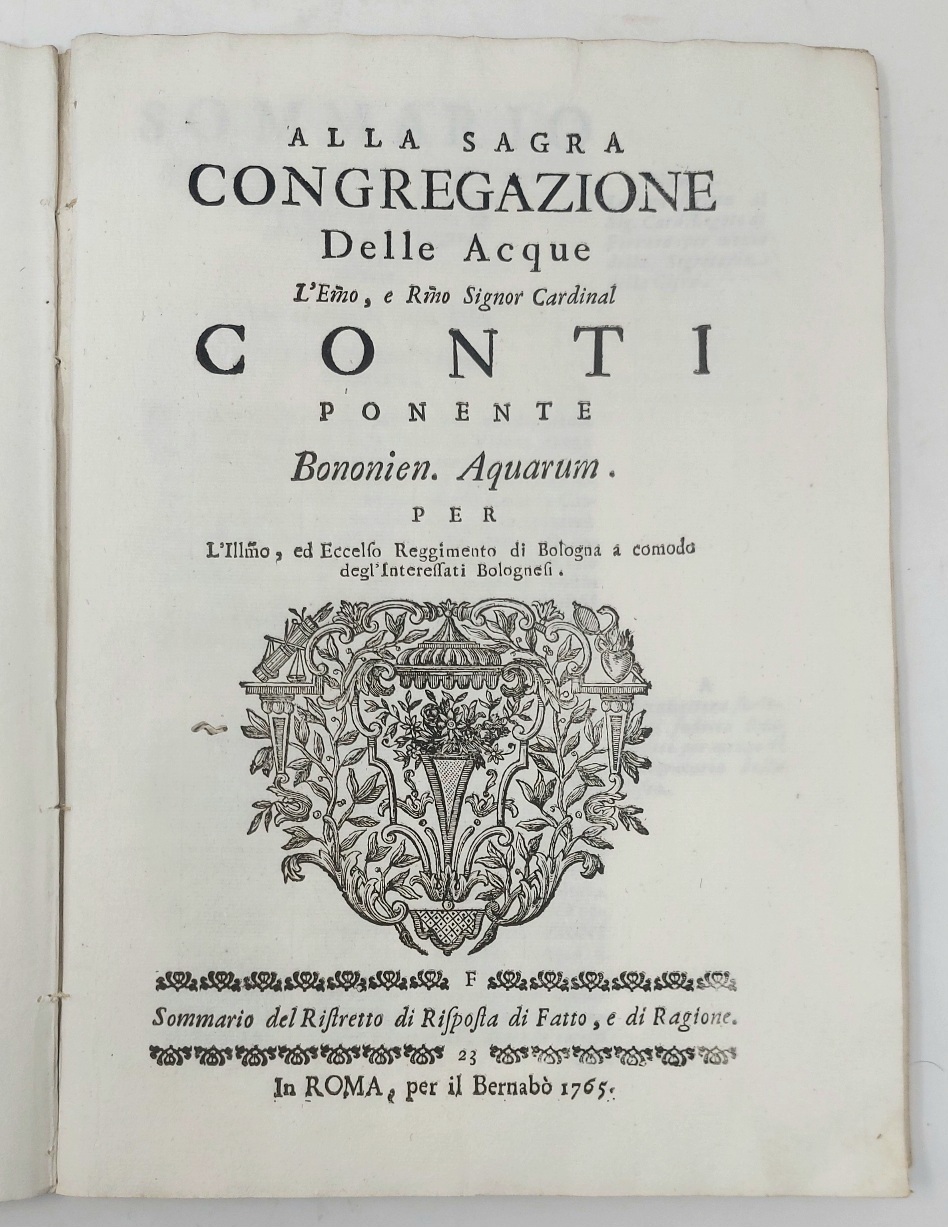 Alla Sagra Congregazione delle Acque l'Em.mo e Rev.mo Sig. Cardinal …