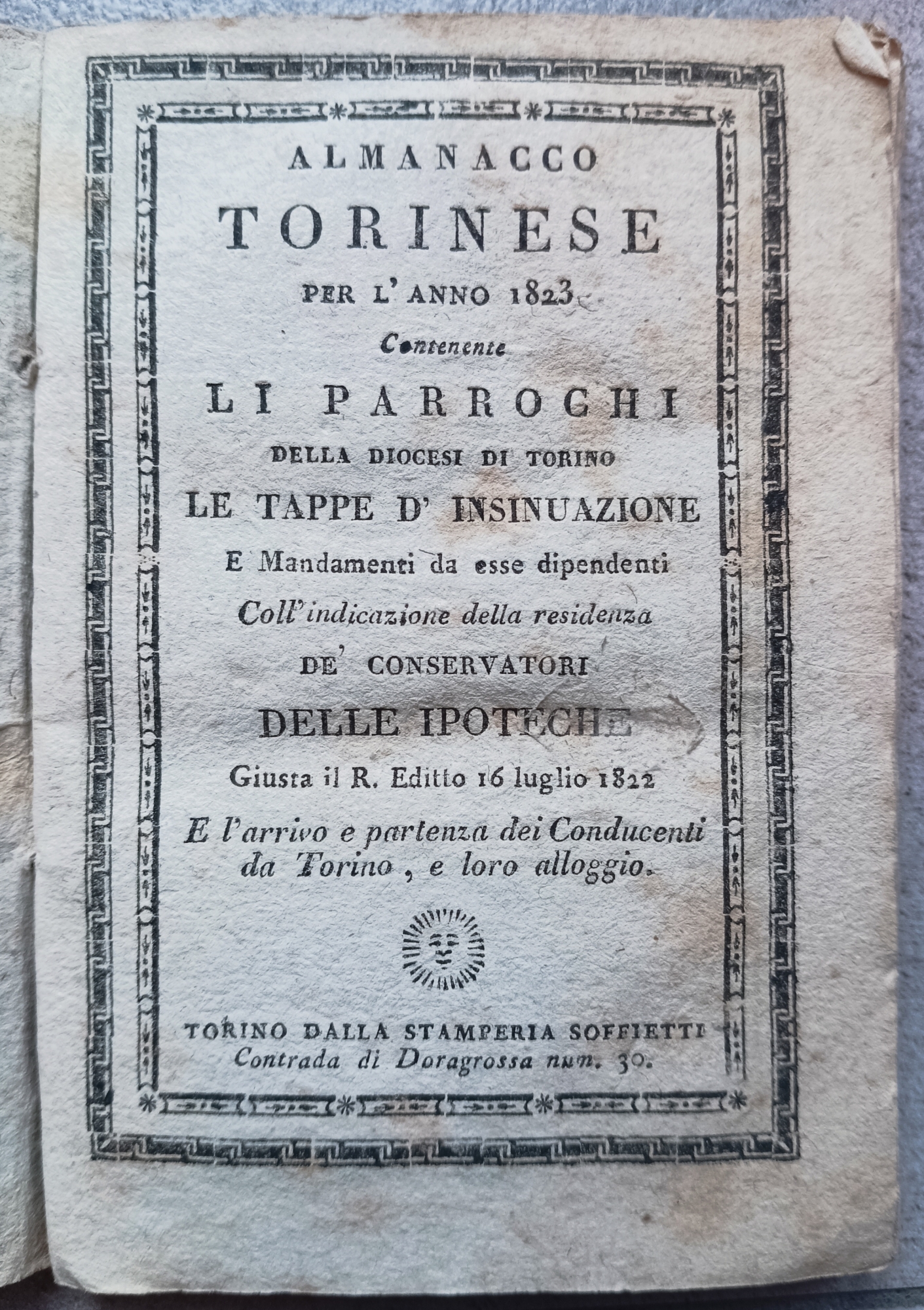 Almanacco torinese per l'anno 1823...
