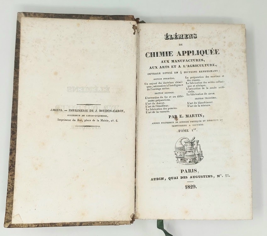 &amp;Eacute;l&amp;eacute;mens de chimie appliqu&amp;eacute;e aux manufactures, aux arts et a …