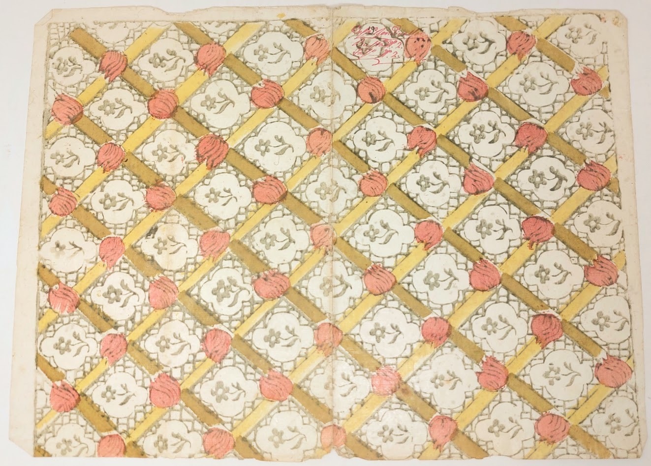 &amp;nbsp;Carta a fiori settecentesca.