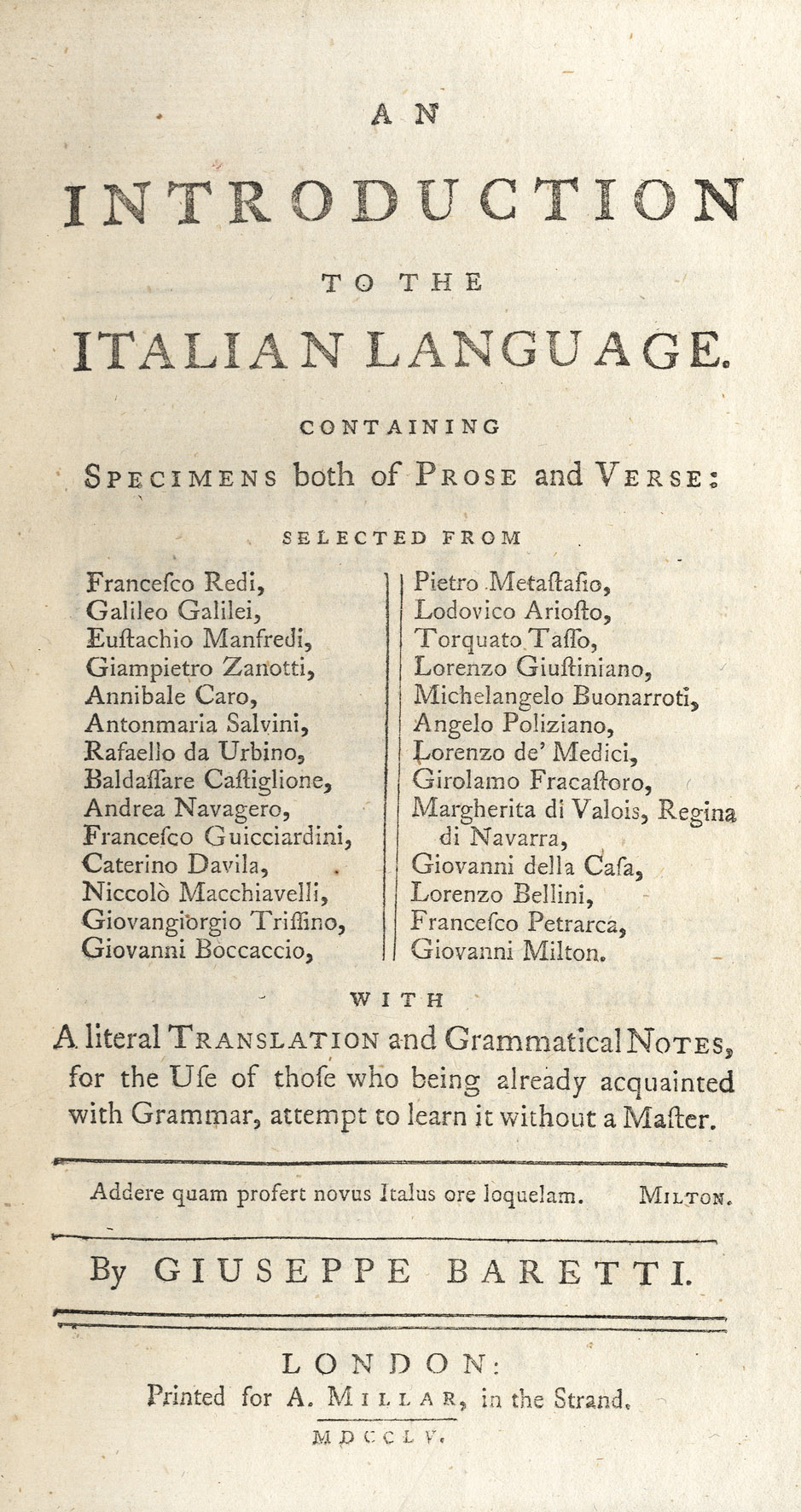 An Introduction to the Italian Language. Containing Specimens of both …