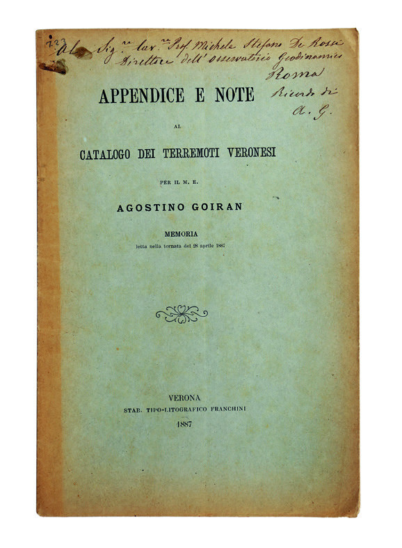 Appendice e note al Catalogo dei terremoti veronesi… Memoria letta …
