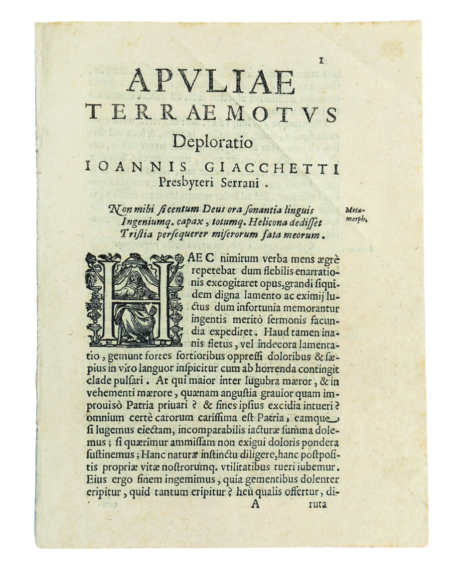 Apuliae Terraemotus deploratio.