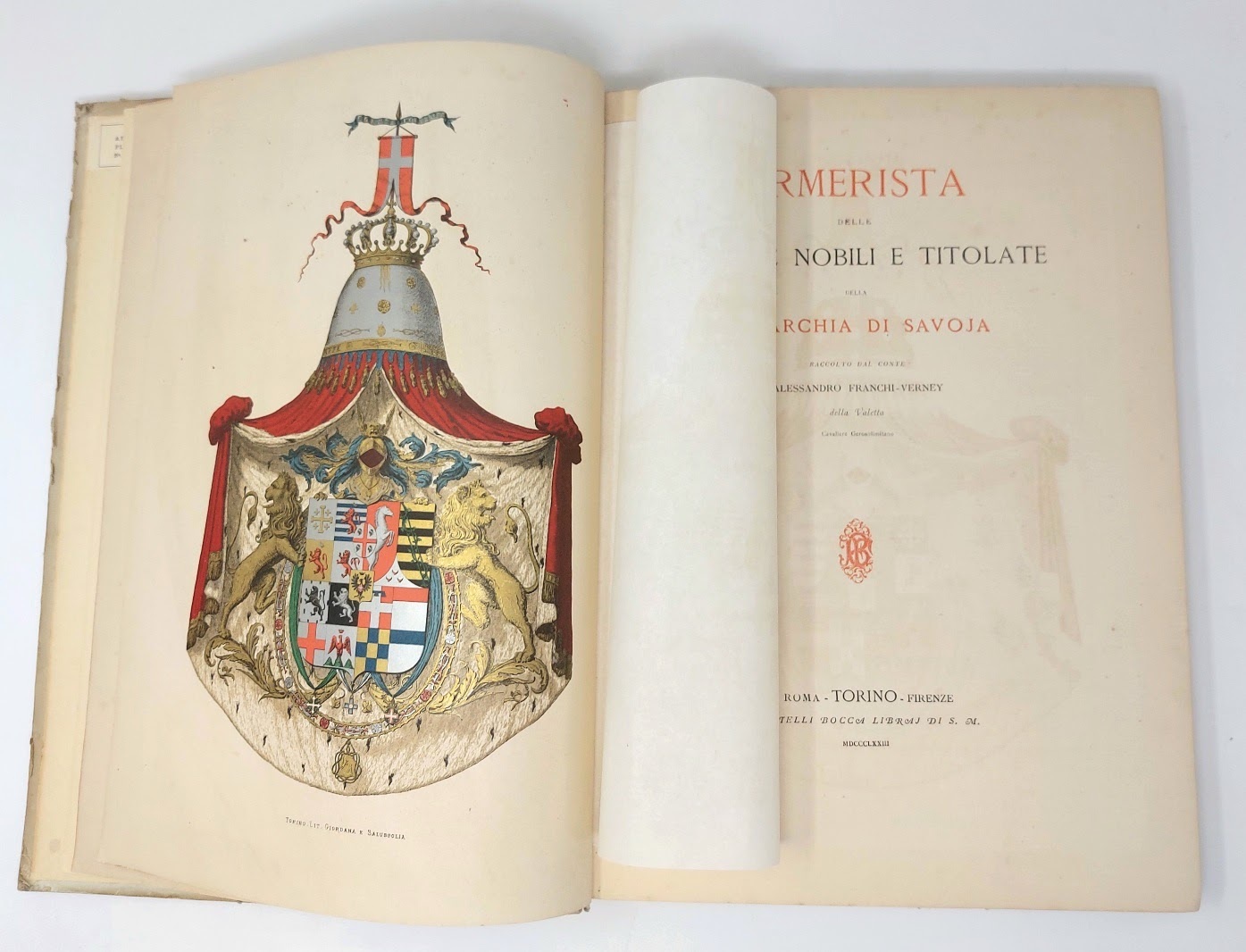 Armerista delle famiglie nobili e titolate della Monarchia di Savoia.
