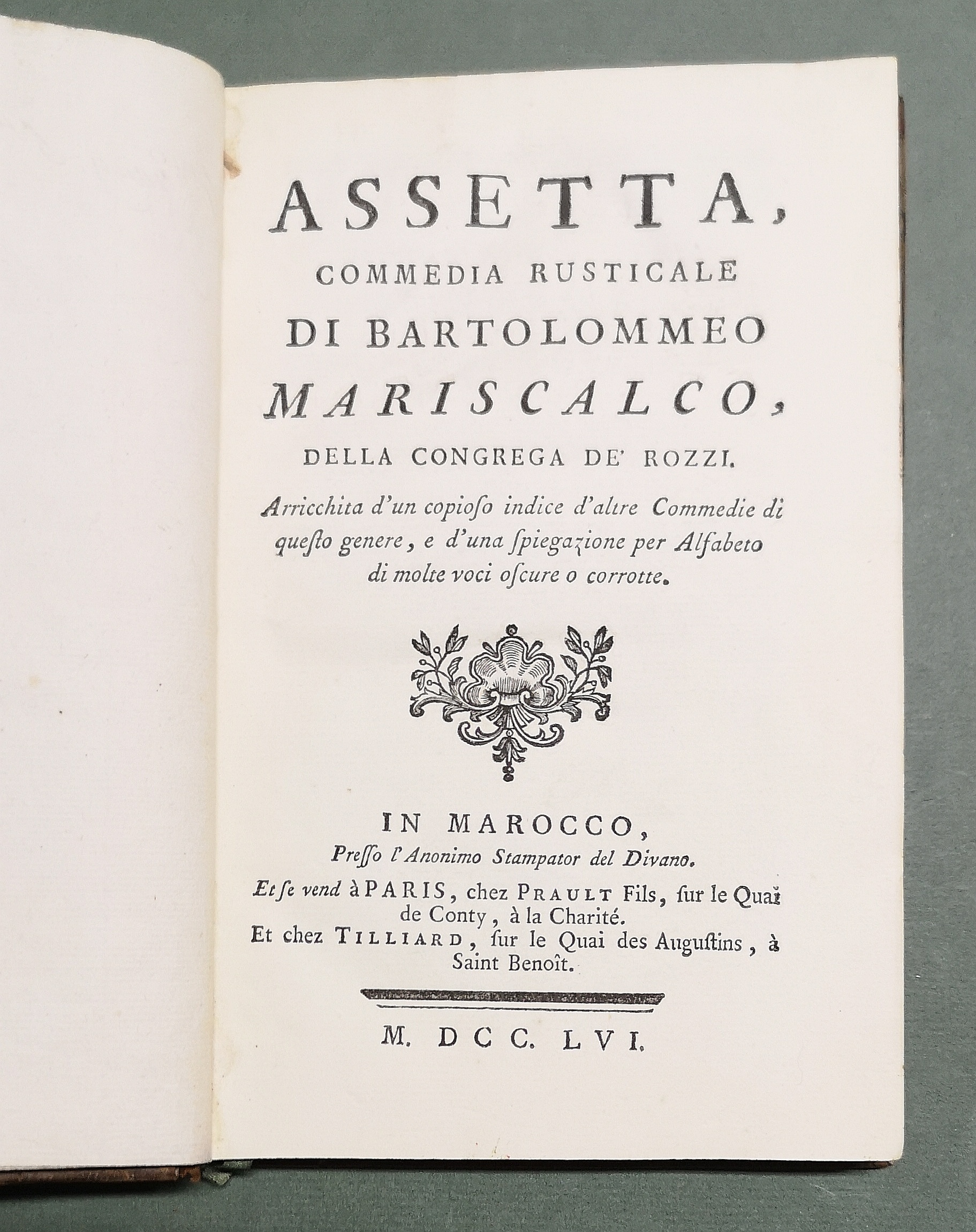 Assetta, commedia rusticale di Bart. Mariscalco (pseud.di Franc. Mariani).