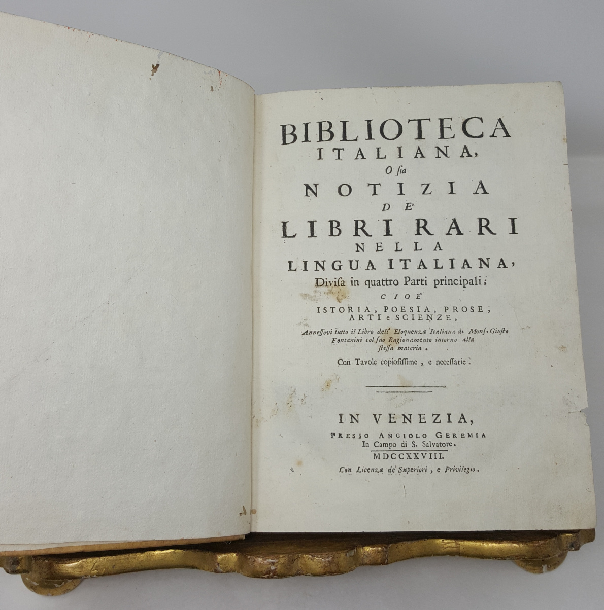 Biblioteca Italiana o sia notizia d&amp;egrave; libri rari nella lingua …