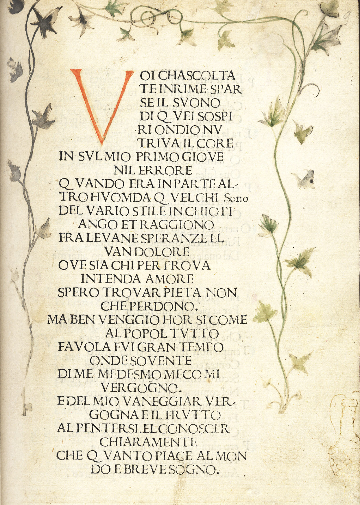 Canzoniere e Trionfi. (Segue:) Leonardus Brunus Aretinus, Vita di Petrarca.