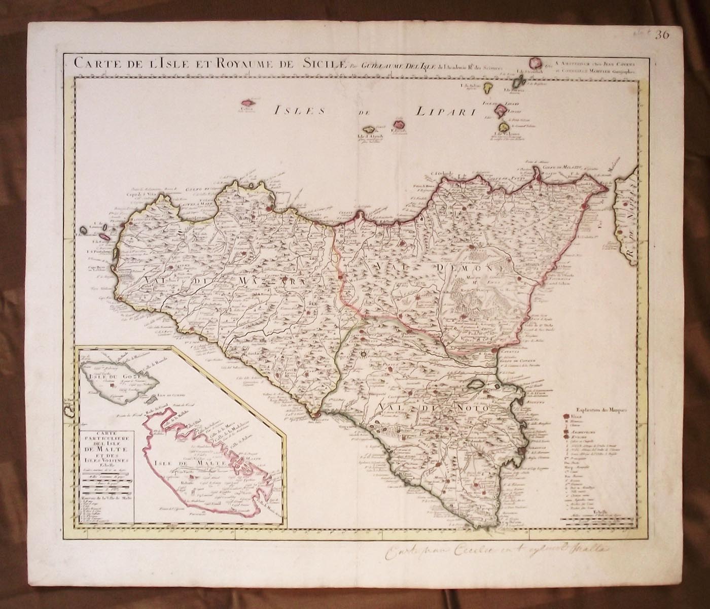 Carte de l'Isle et Royaume de Sicile.