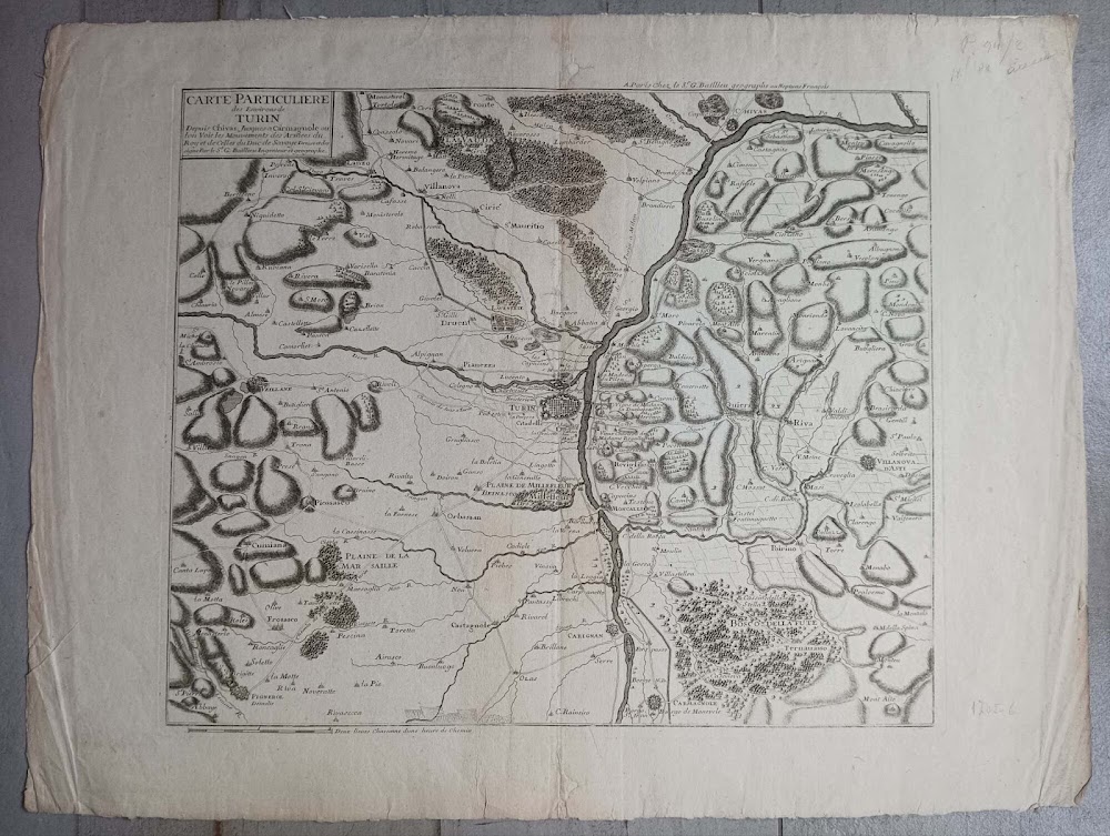 Carte particuliere des Environs de Turin...