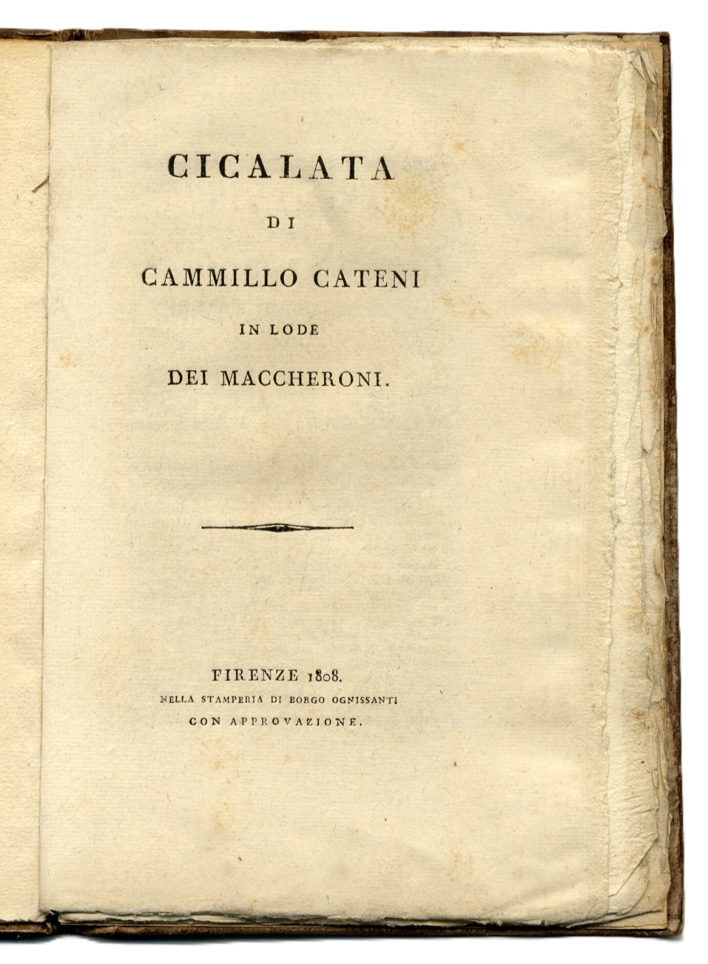 Cicalata in lode dei maccheroni