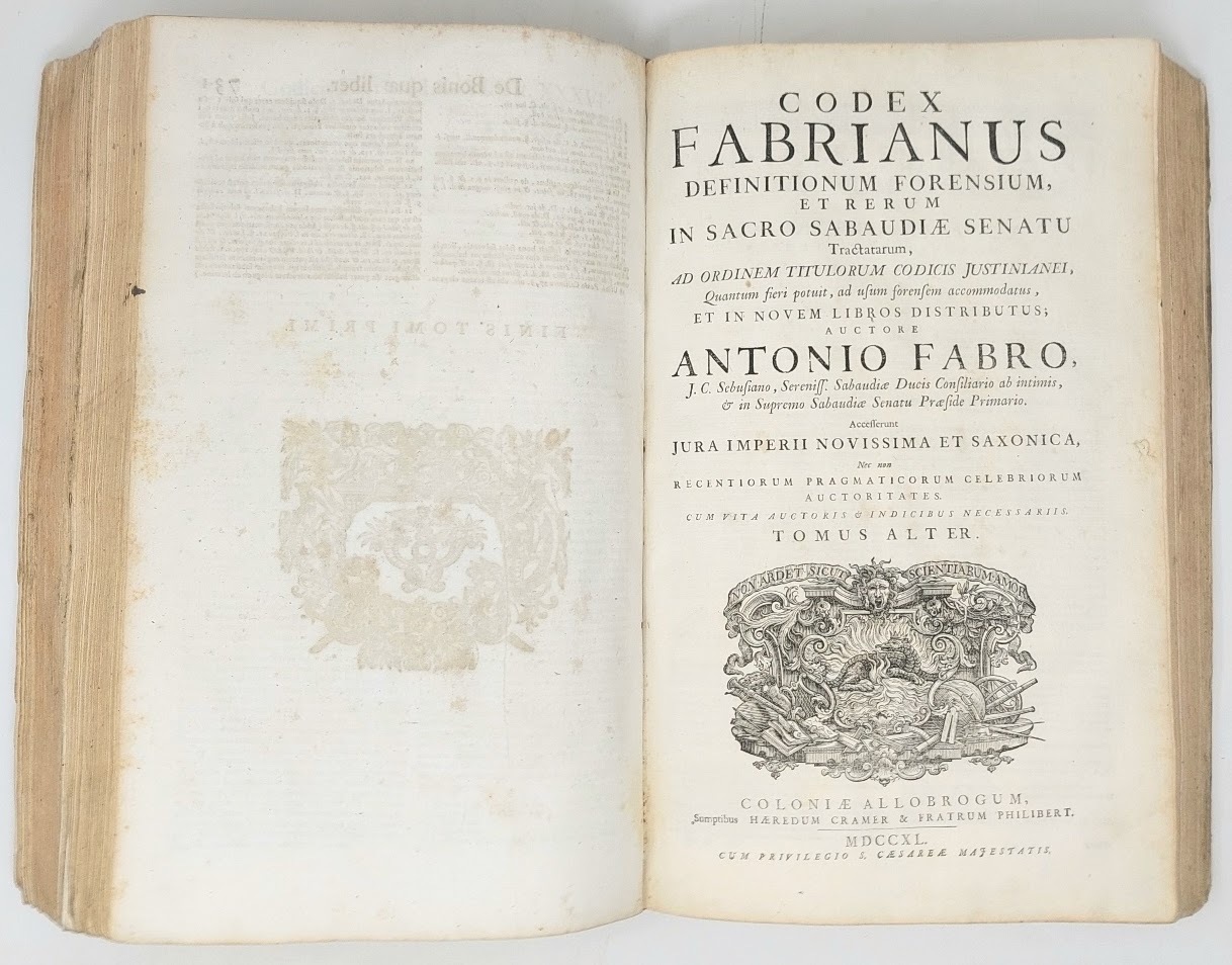 Codex Fabrianus definitionum forensium, et rerum in sacro Sabaudiae Senatu …