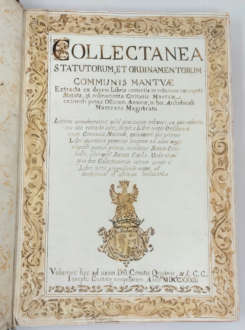 Collectanea Statutorum, et Ordinamentorum Communis Mantuae extracta ex decem Libris …