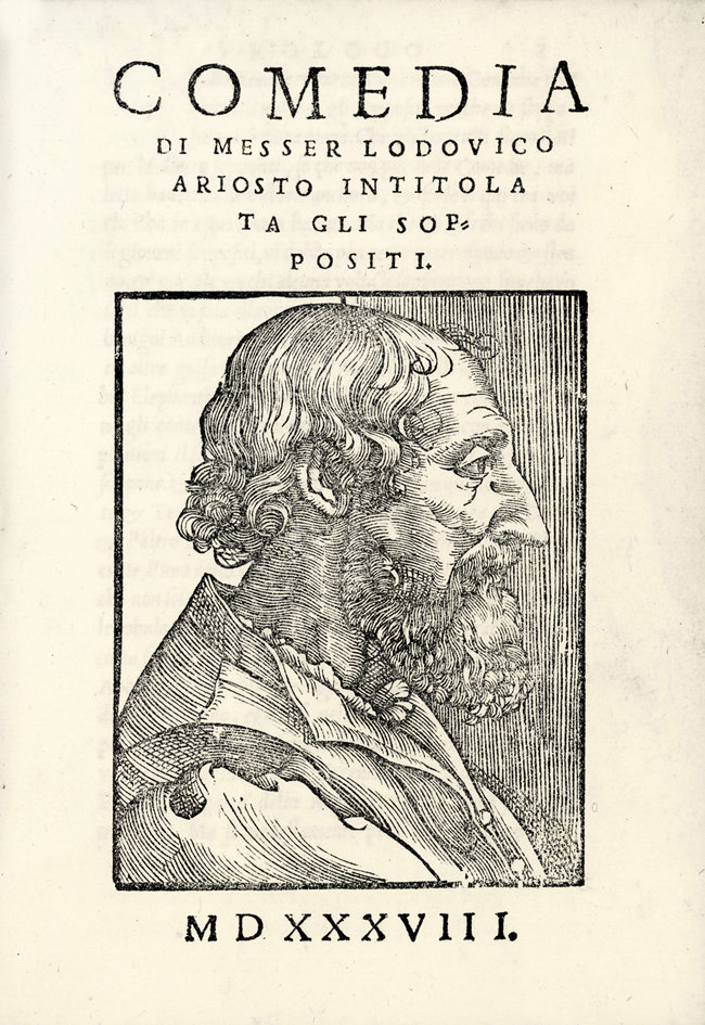 Comedia di messer Lodovico Ariosto intitolata Gli Suppositi. MDXXXVIII.