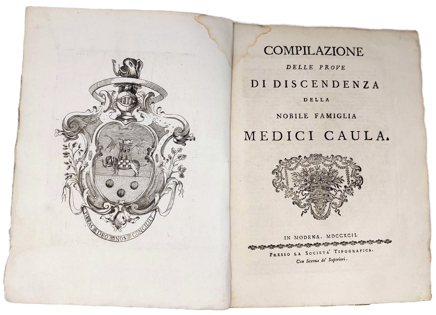 Compilazione delle prove di discendenza della nobile famiglia Medici Caula