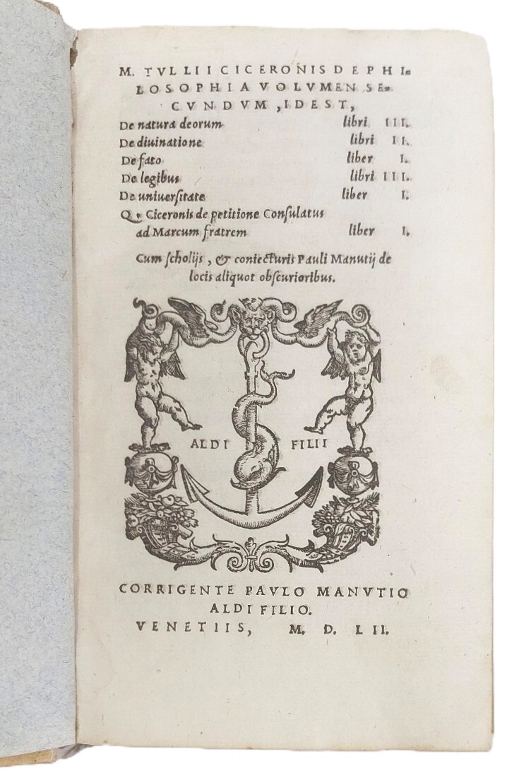 De philosophia prima pars (volumen secundum... Scholia Pauli Manutii). Corrigente …