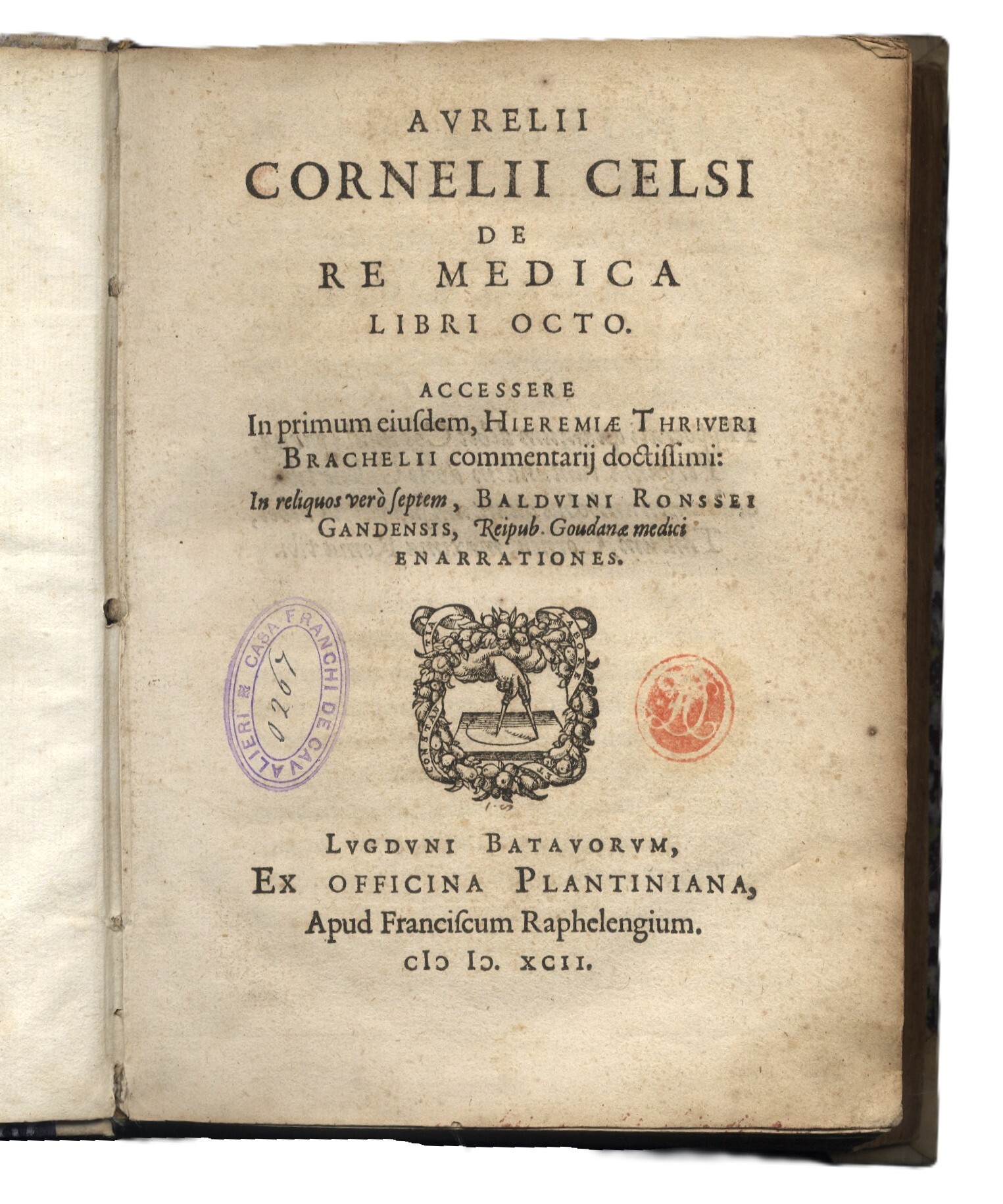 De Re Medica libri octo.&amp;nbsp;Accessere in primum eiusdem, Hieremiae Thriveri …