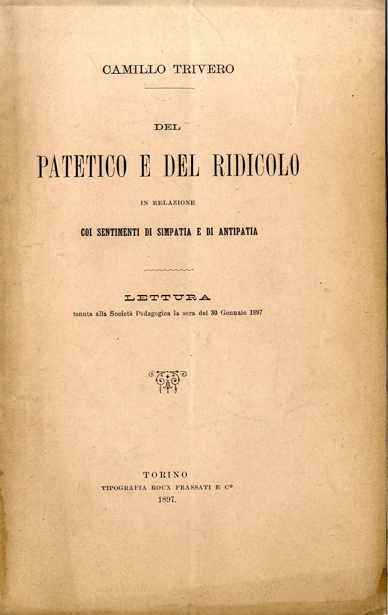 Del patetico e del ridicolo in relazione coi sentimenti di …