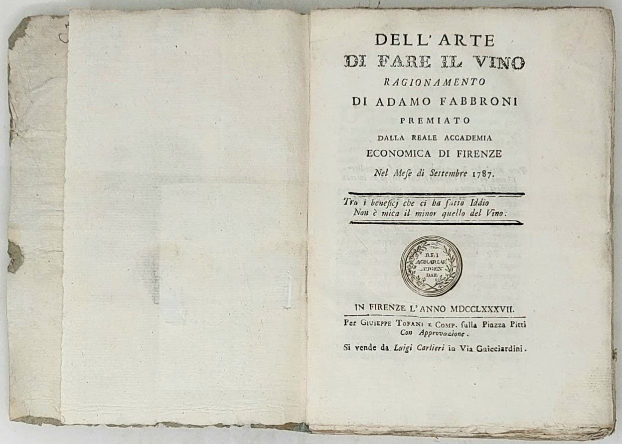 Dell'arte di fare il vino. Ragionamento.