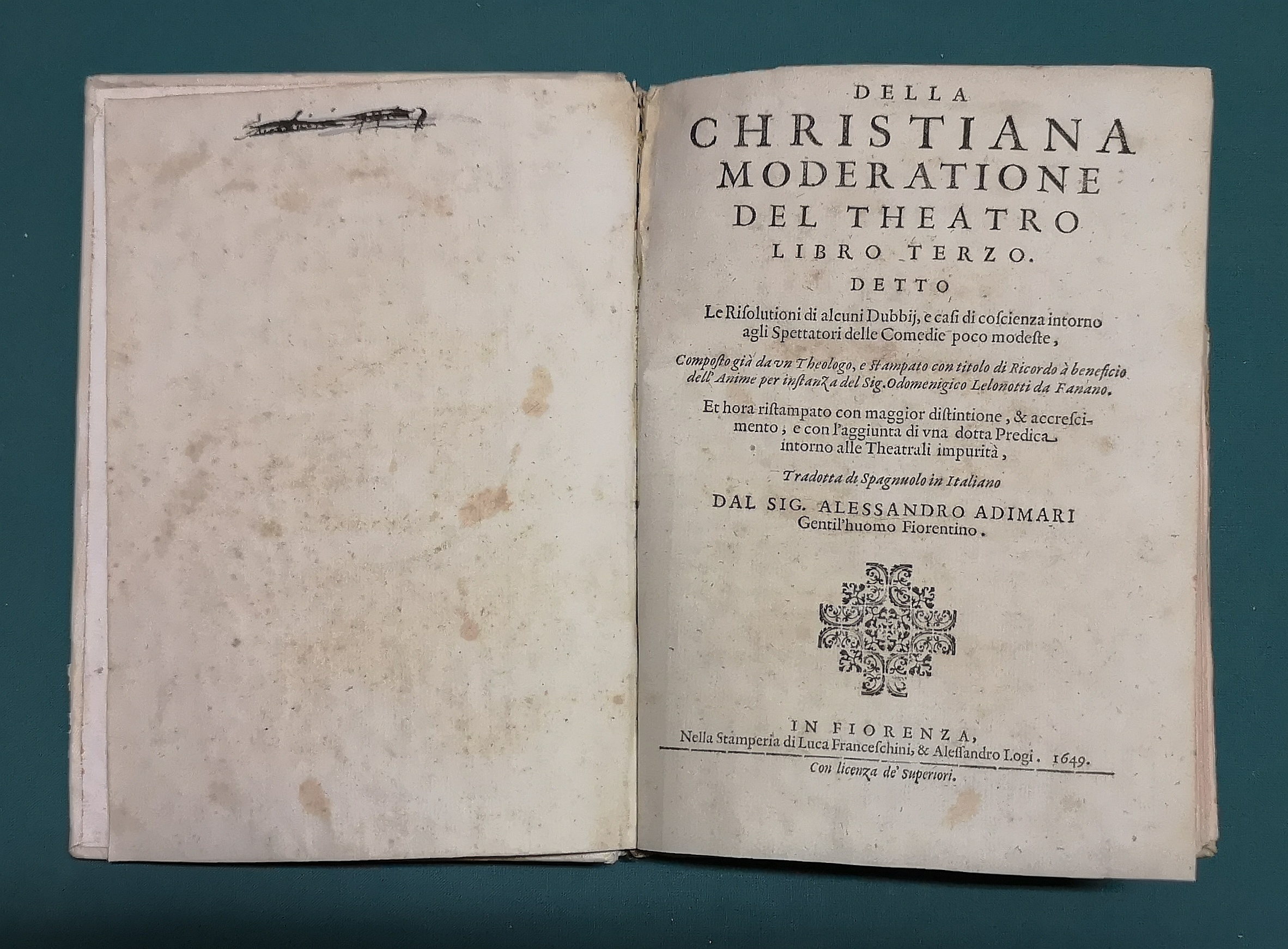 Della christiana moderatione del Theatro. Libro terzo (a sé stante) …