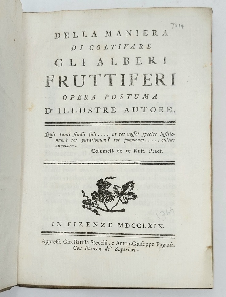 Della maniera di coltivare gli alberi fruttiferi opera postuma d'illustre …
