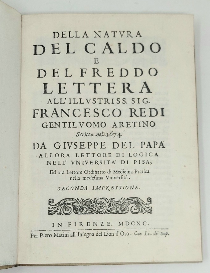 Della natura del caldo e del freddo.&amp;nbsp;Lettera al Sig. Franc. …