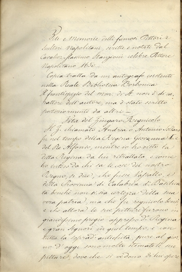 delli famosi pittori e scultori napoletani scritte e notate dal …