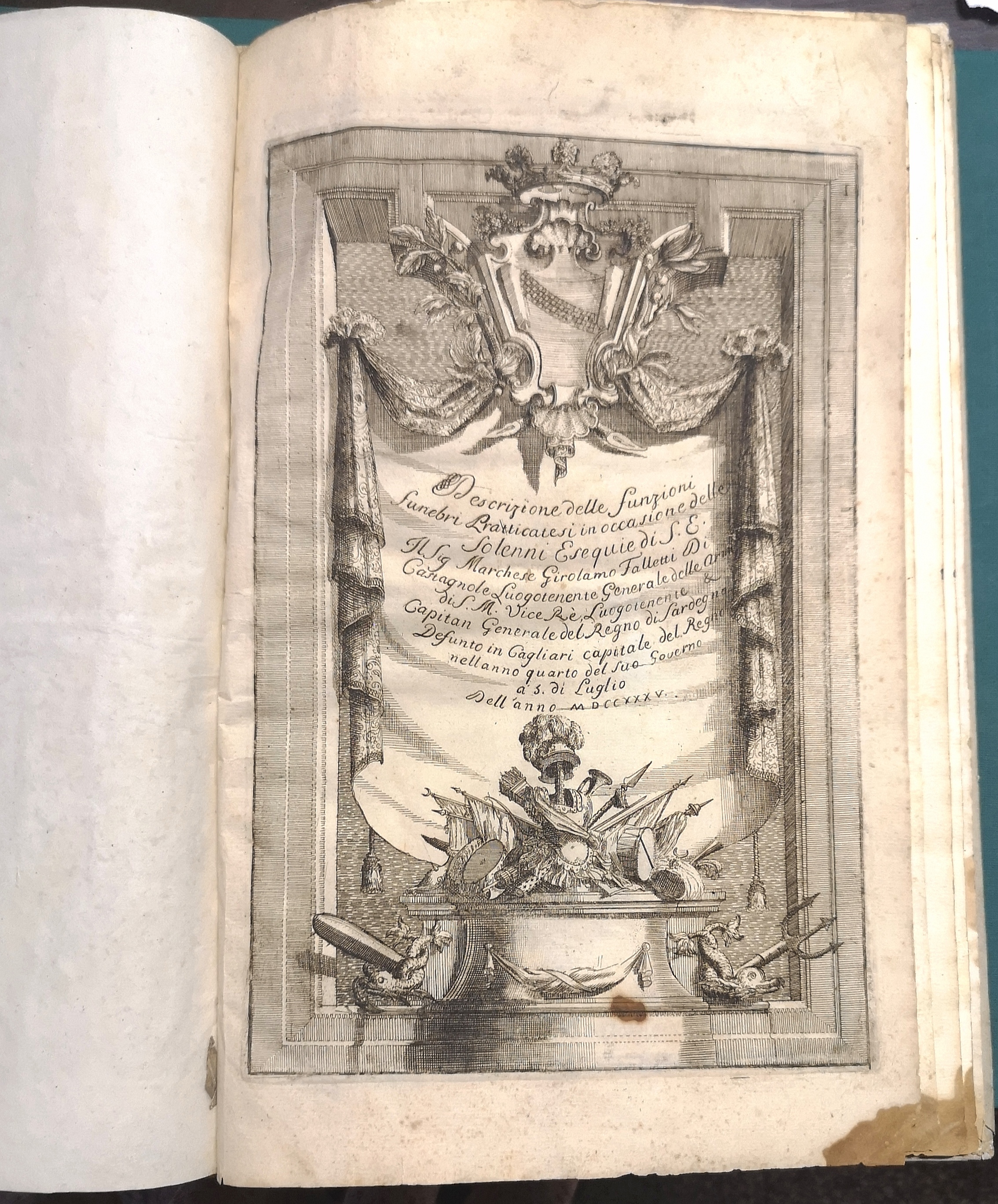 Descrizione del Funerale di S.E. il signor Marchese Girolamo Falletti …