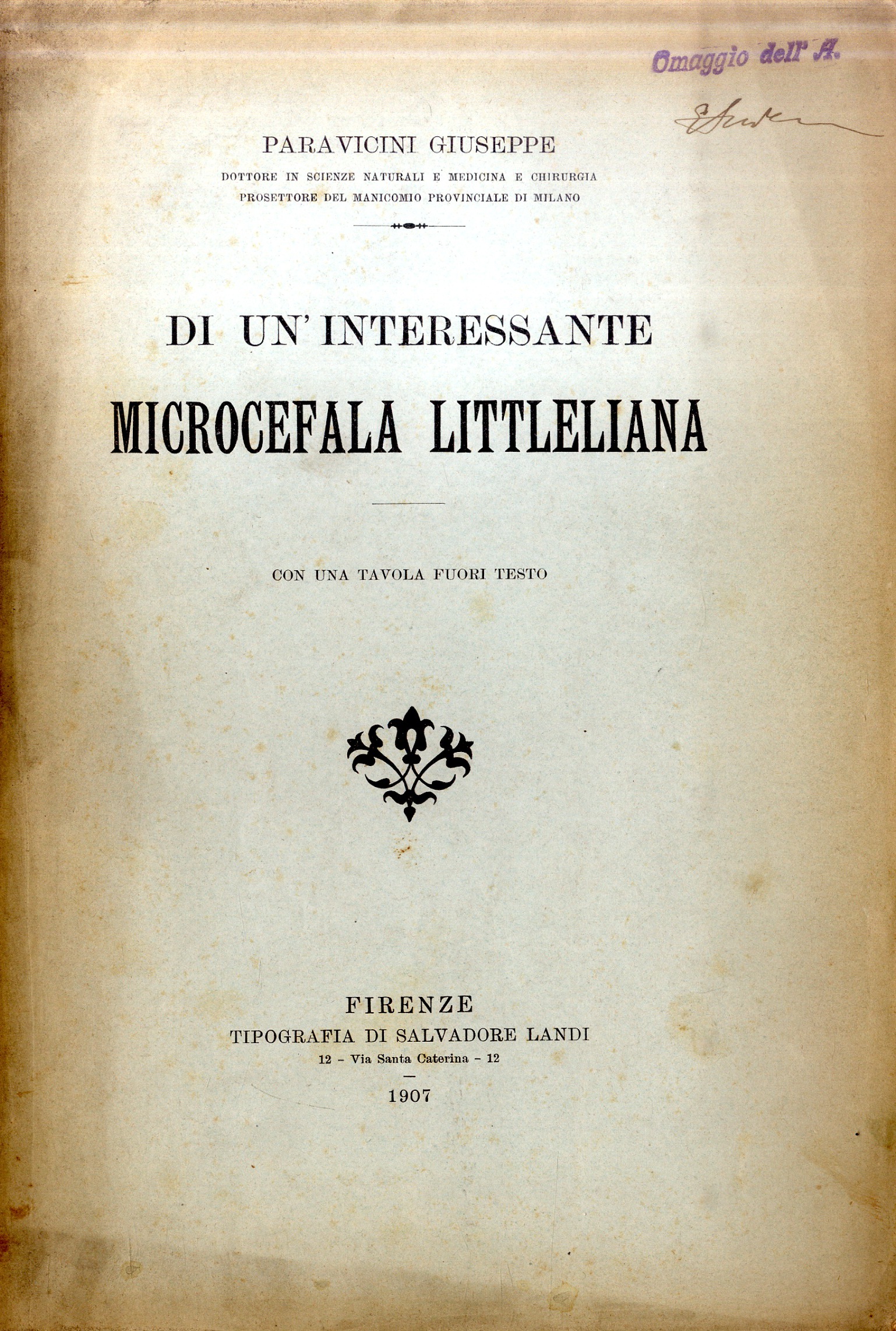 Di un' interessante microcefala littleliana