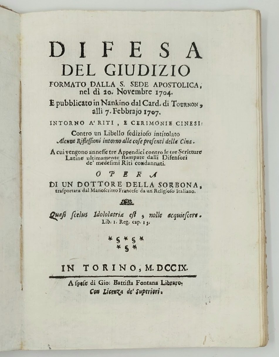 Difesa del giudizio formato dalla S. Sede Apostolica, nel d&amp;igrave; …