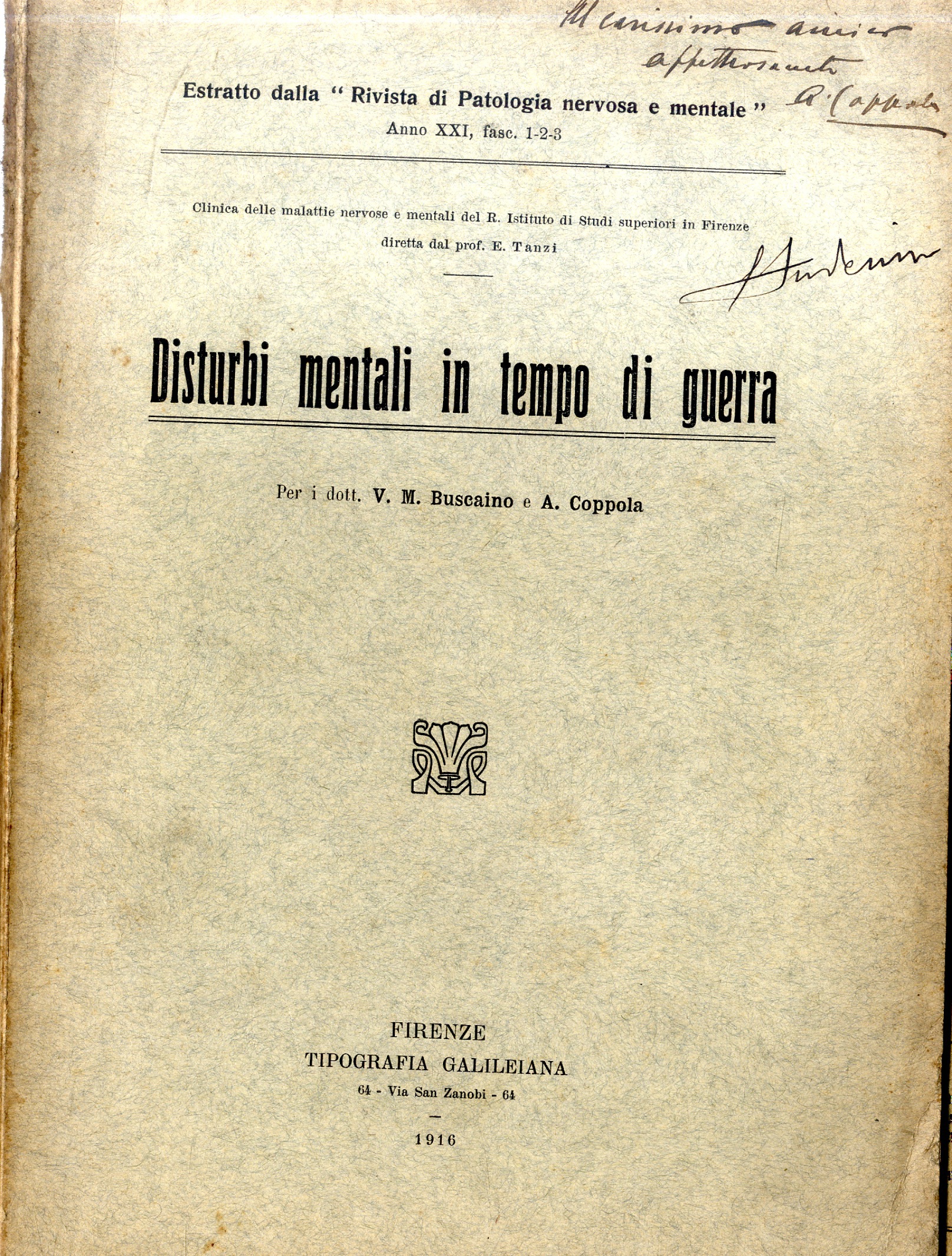 Disturbi mentali in tempo di guerra