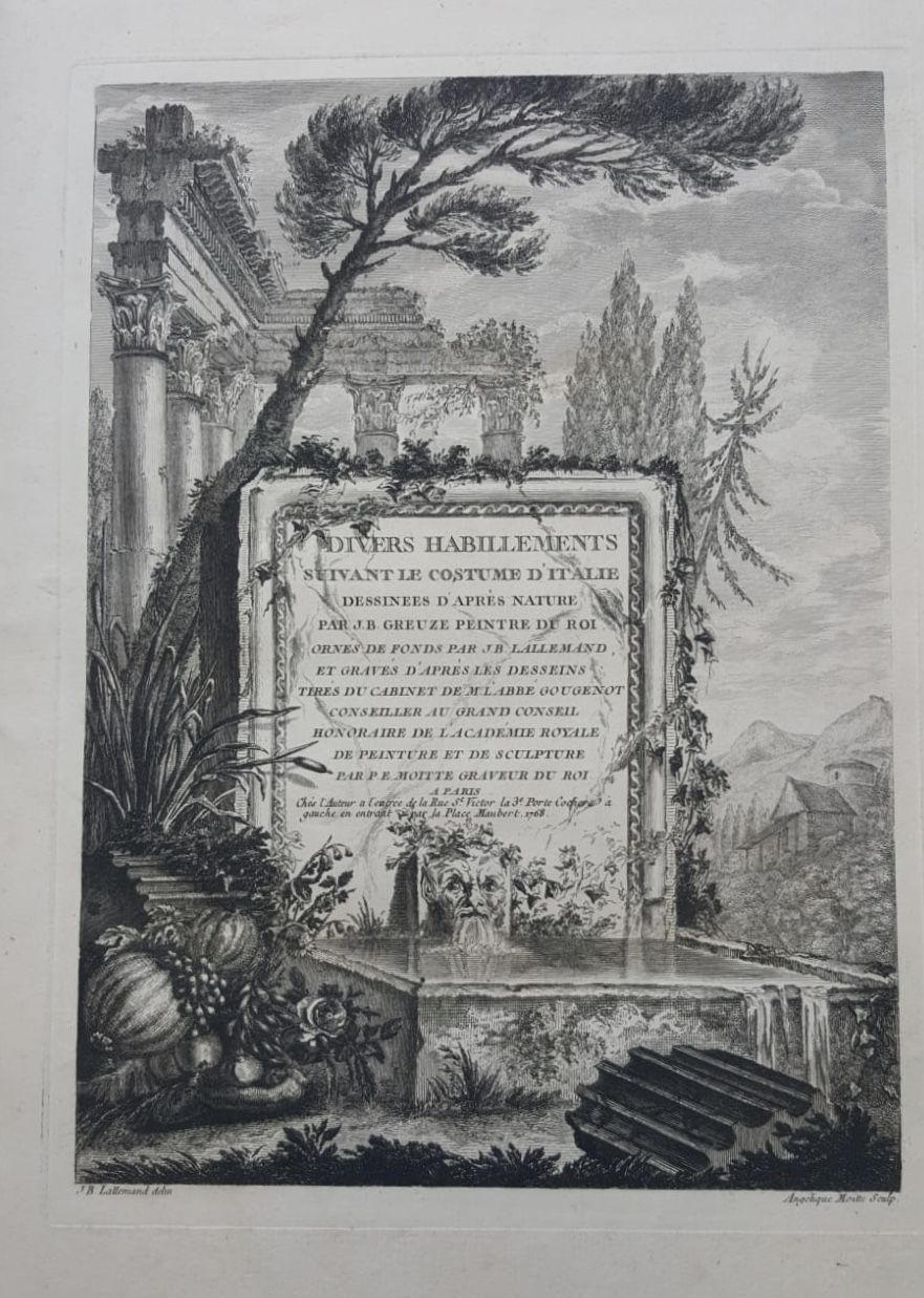 Divers habillements suivant le costume d'Italie, dessin&amp;eacute;s d'apr&amp;egrave;s nature par …