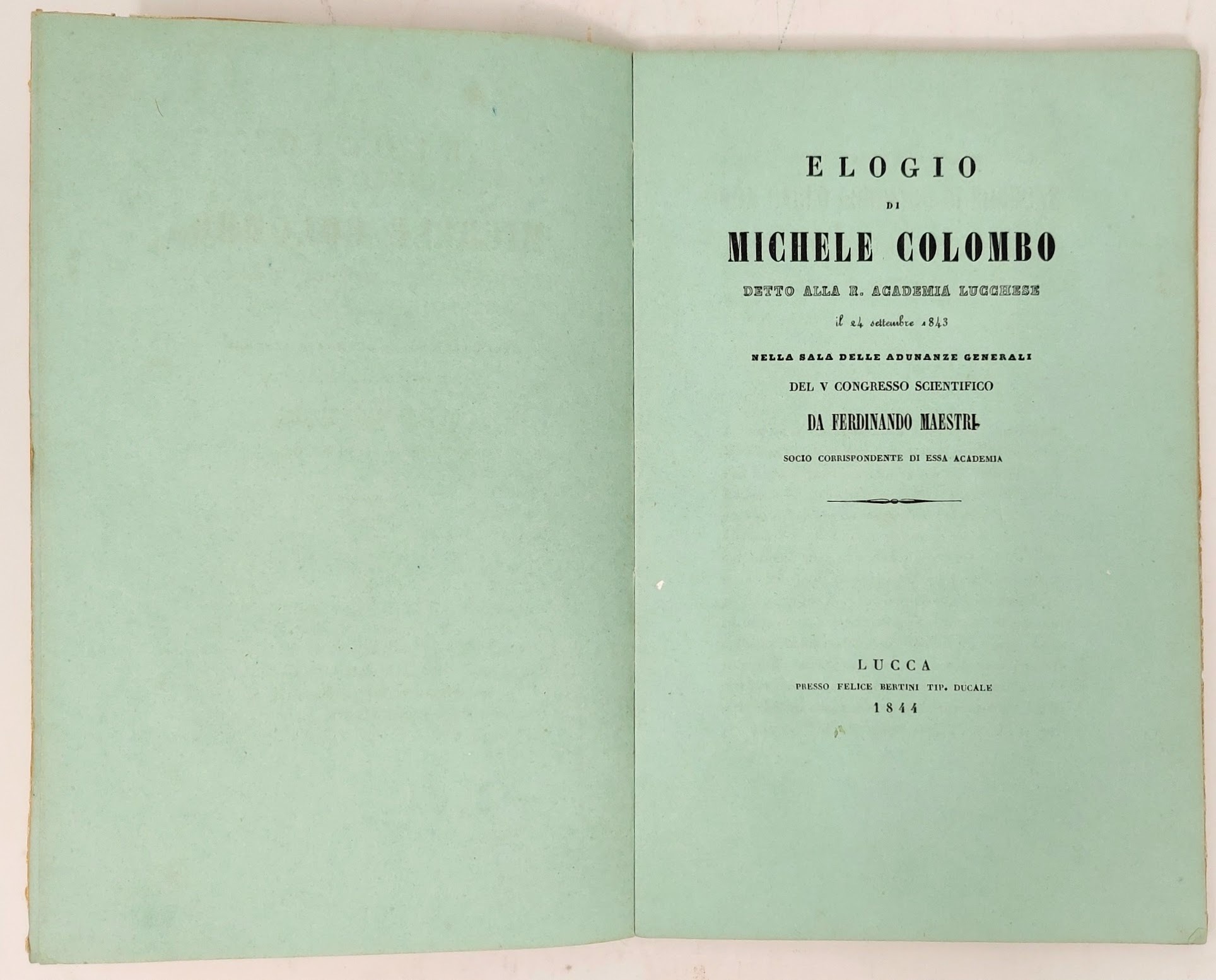 Elogio di Michele Colombo detto alla R. Accademia Lucchese il …