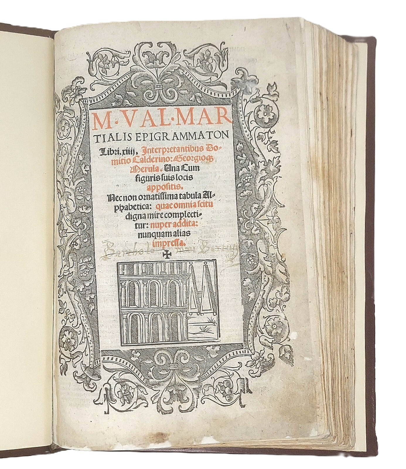 Epigrammaton libri XIIII. Interpretantibus Domitio Calderino Georgioque Merula. Una cum …