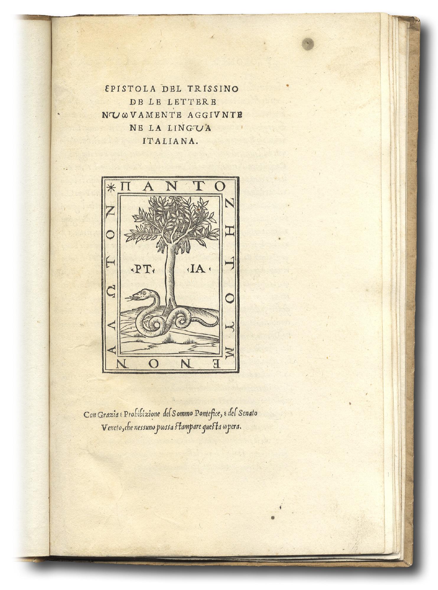 Epistola del Trissino de le Lettere nuovamente aggiunte ne la …