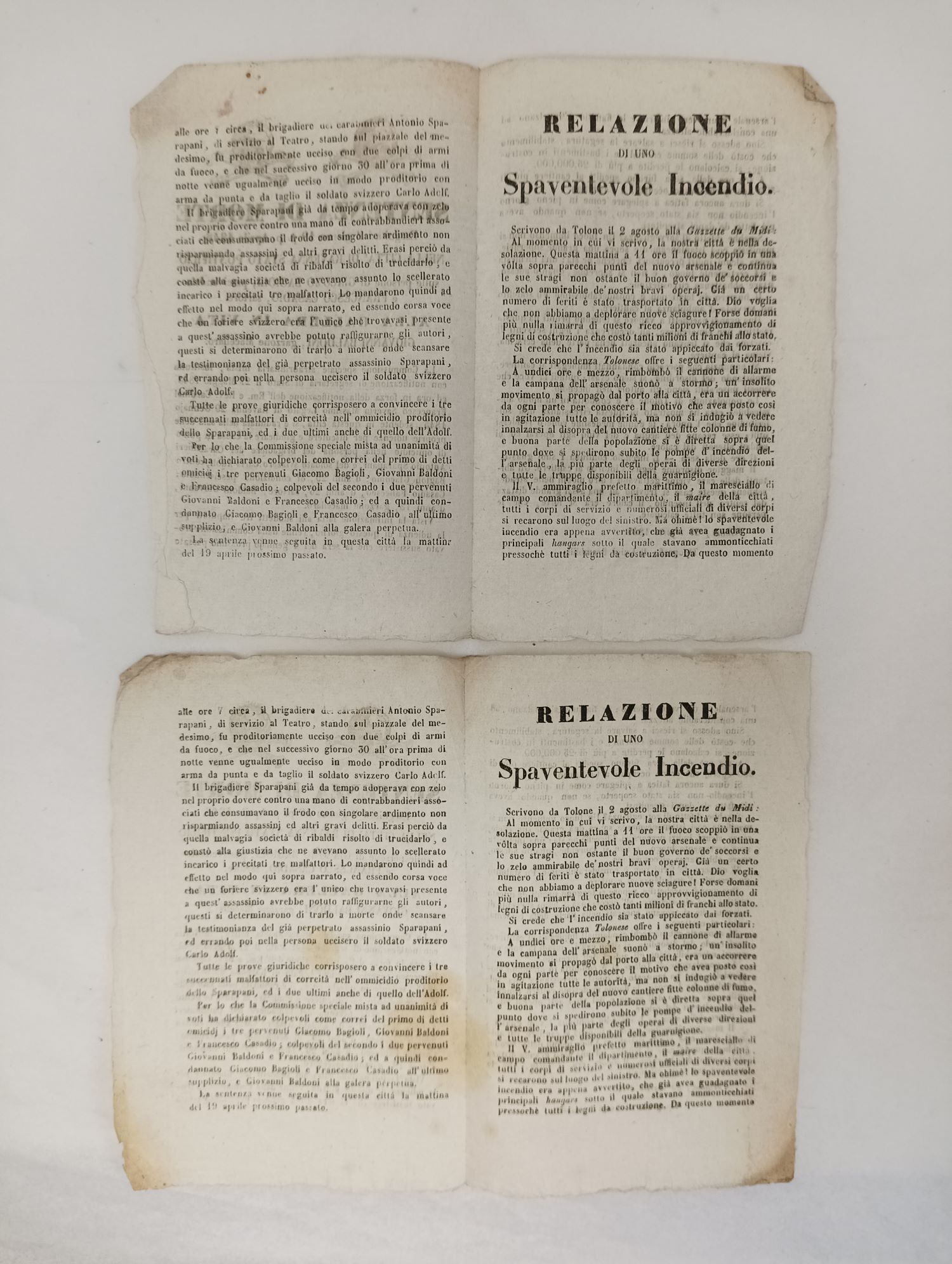 Eseguitasi il giorno 19 p.p. Aprile 1845 nella citt&amp;agrave; di …